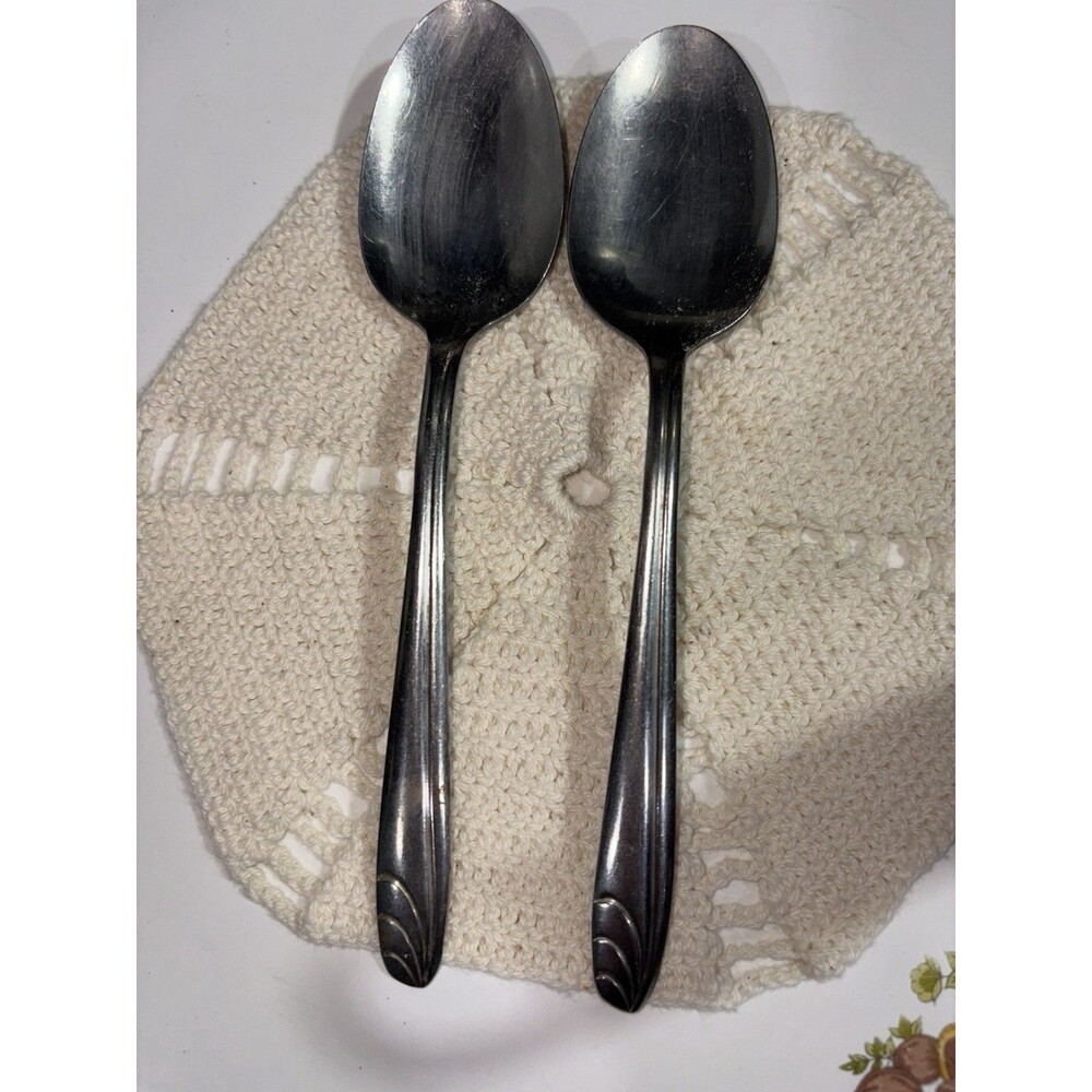 Silco Stainless USA Table Spoons Set of Two Stainless Steel Vintage Flatware 7”